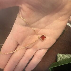 SMALL RED CLOVER NECKLACE